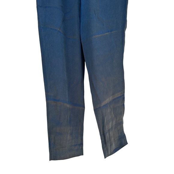 Alice + Olivia By Stacey Bendet Navy Satin High-Waisted Tapered Pants Womens Siz - Picture 8 of 9